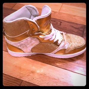 Pastry gold shimmer high tops